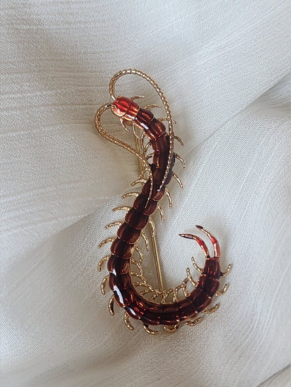 ✨️❣️ Red Centipede Brooch Pin - Picture 2 of 6